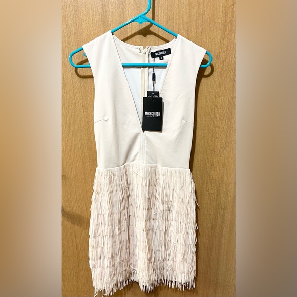 Misguided fringe dress. Nude size 6 US. New with tags. - Picture 2 of 7